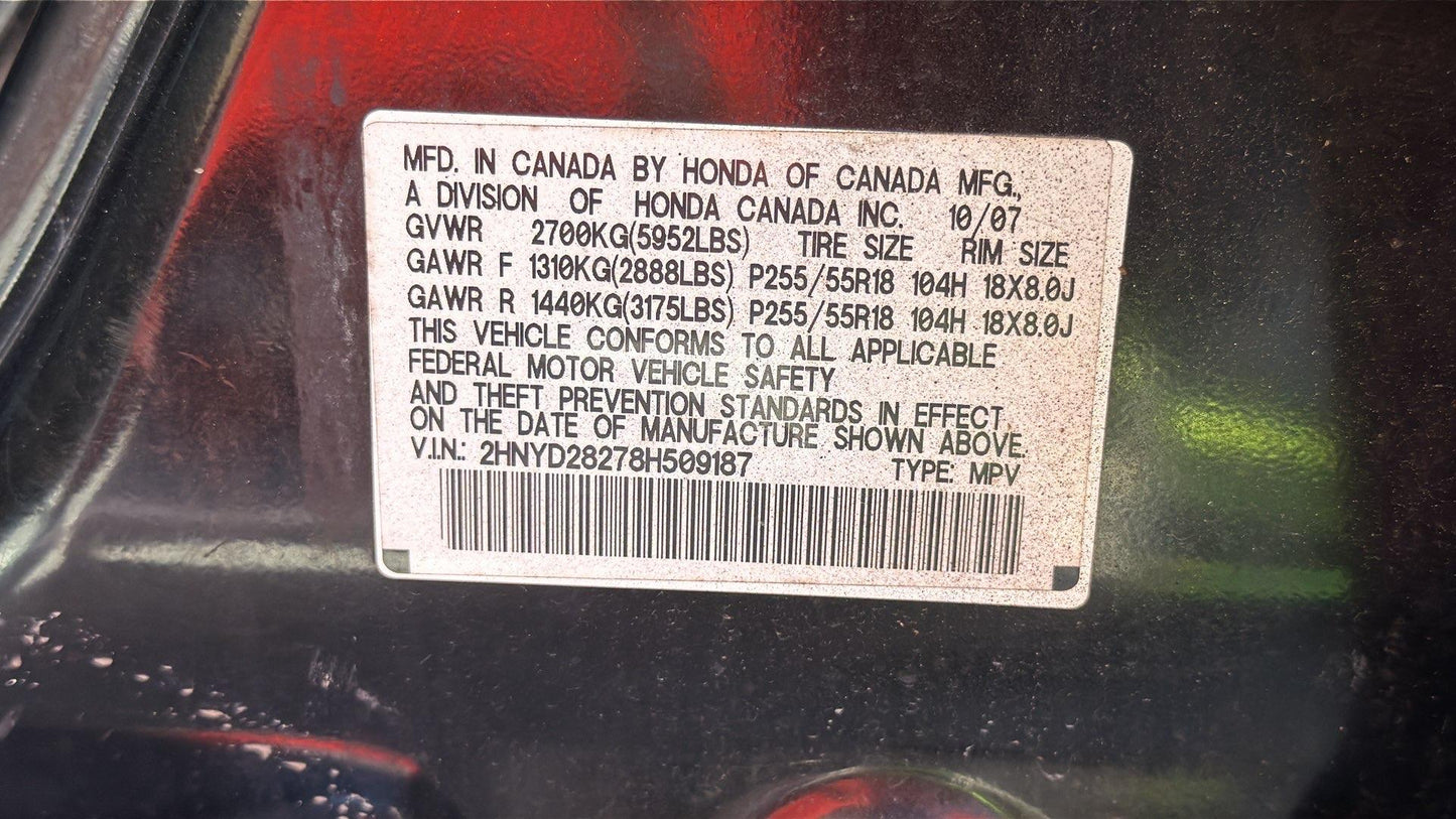 2008 Acura MDX (Black) - COURT ORDER