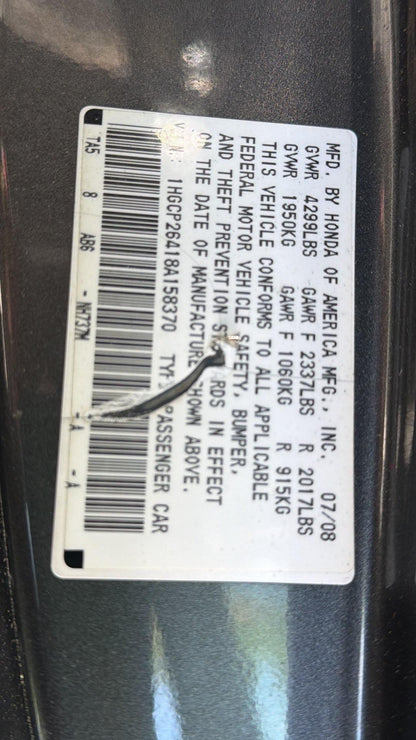 2008 Honda Accord (Gray) - NO TITLE
