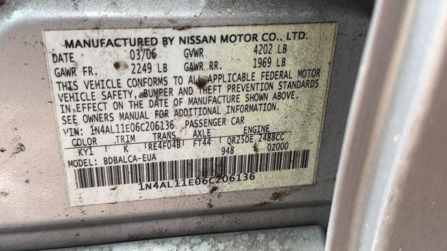 2006 Nissan Altima (Silver) - TITLE