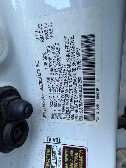 2016 Honda CR-V (White) - TITLE